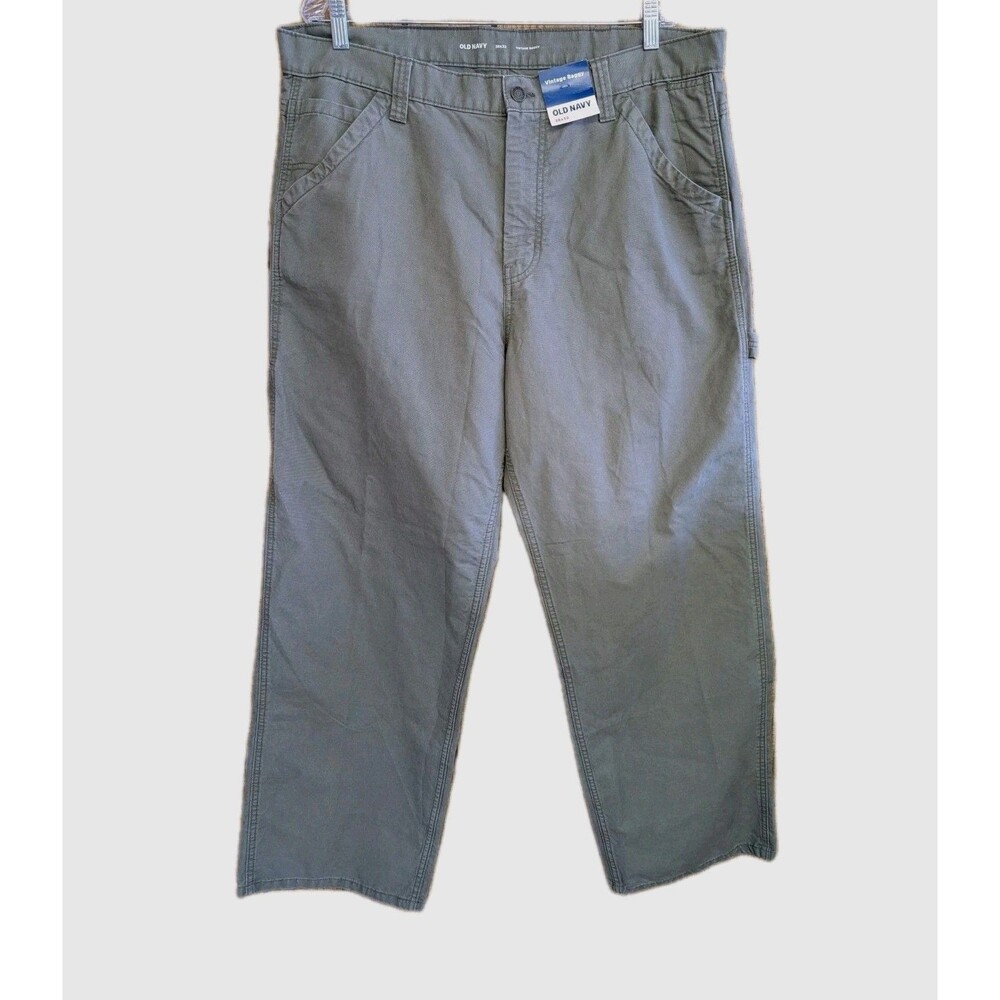 NWT Old Navy Pants Men's 39x31 Vintage Baggy Carpenter Green Utility Hammer NEW